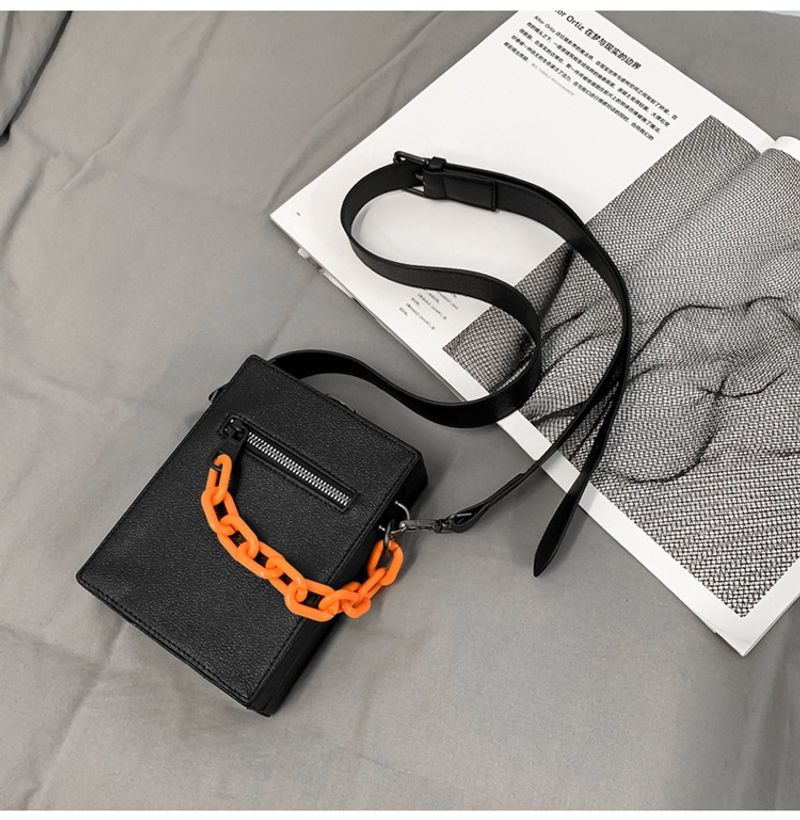 Herren Umhängetaschen Box Bag Kette Vertikale Handytasche Herren Luxusmarke Zigarettenetui Ins Messenger Bag Weiblich_voghion.com
