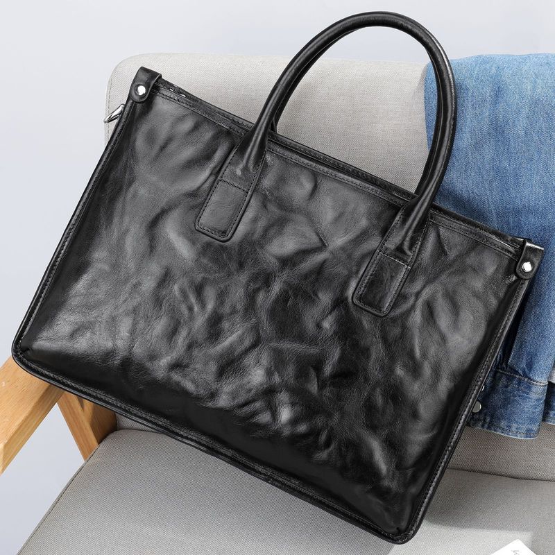 Malinte's New Trendy Cowhide One Shoulder Computer Bag with Hand Grab Pattern, Large Capacity Crossbody Men's Bag,_voghion.com