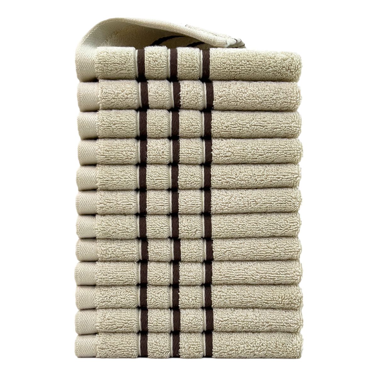 100% Cotton Face Towels – Ultra-Soft & Quick-Dry (0-5s), 12-Piece Set (34x34cm, 780g) – Solid Colors (White/Gray/Black/Beige/Blue/Green)_voghion.com