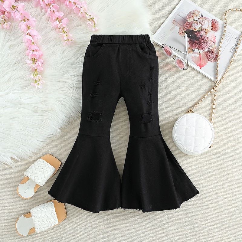 SAMGAMI BABY clothing summer trendy girls' wash denim jeans children's versatile flared pants_voghion.com