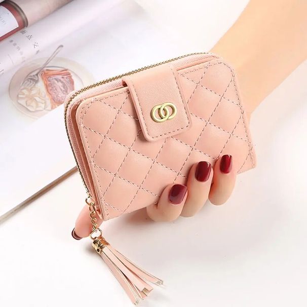 Women's Wallets Small Mini Money Bag Female Short Fringed Zipper Credit Card Holder Coin Purse_voghion.com