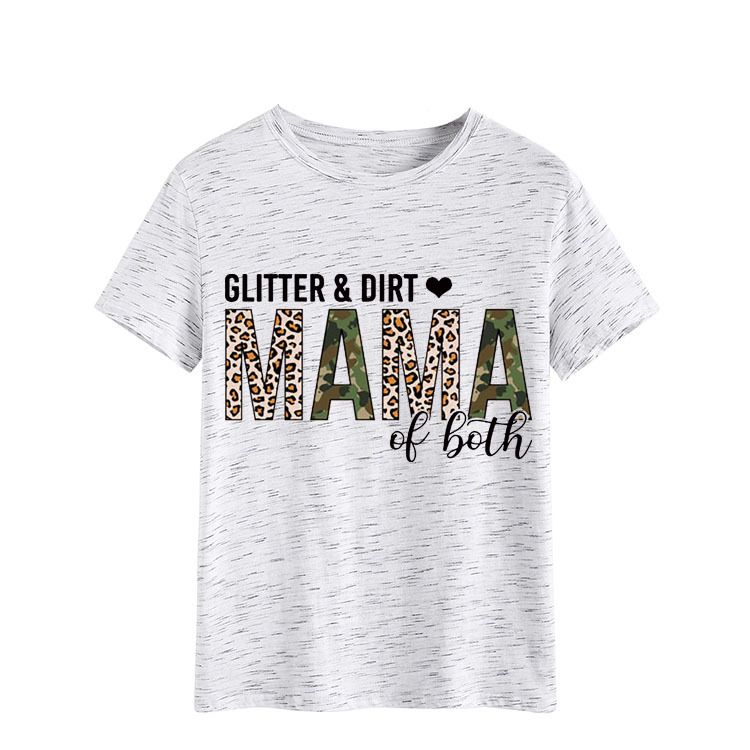 Einfarbiges, lässiges T-Shirt mit Rundhalsausschnitt und Buchstabendruck_voghion.com