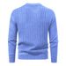 Men's Relaxed Fit Knit Sweater – Autumn Casual Pullover With Embroidered Badge & Ribbed Hem– Breathable Rabbit Wool Blend For Urban Layering (M-XXXL)_voghion.com