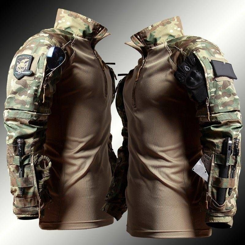 New Frog Suit, Tactical Top, T-shirt, Long-sleeved Camouflage Suit, CS Motorcycle Man, Dark Night Army Fan Set, Instructor Assault_voghion.com