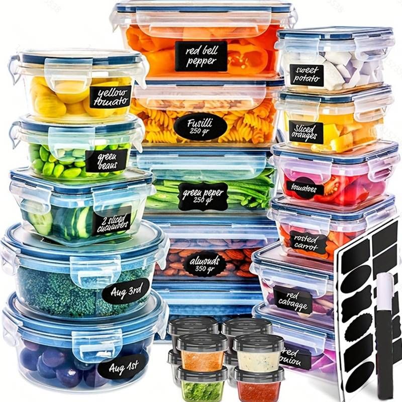 24-Piece Modular Food Storage Container Set – BPA-Free Plastic Airtight Containers With Secure Lids (Microwave-Safe, Stackable)​_voghion.com