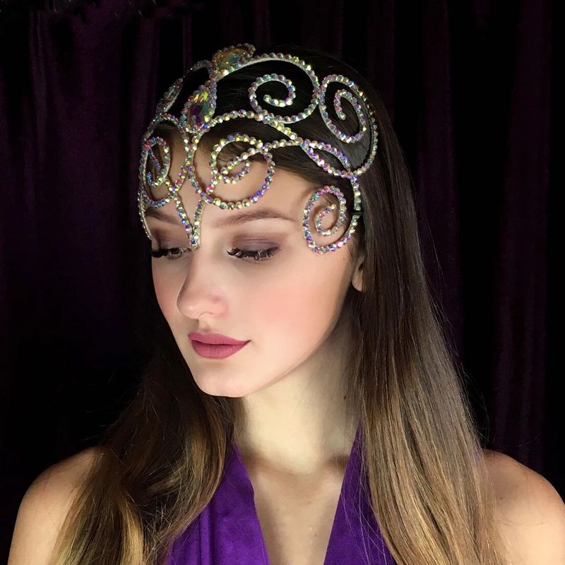Fascia per capelli con diamanti Feng Shui, geometrica colorata e bohémien, accessorio alla moda per copricapo_voghion.com