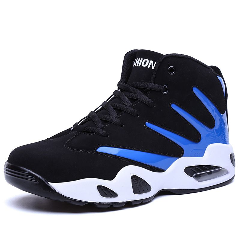 Men’s Shoes spring and autumn shock absorbing air cushion running basketball shoes Korean version sports leisure high top youth couple shoes_voghion.com