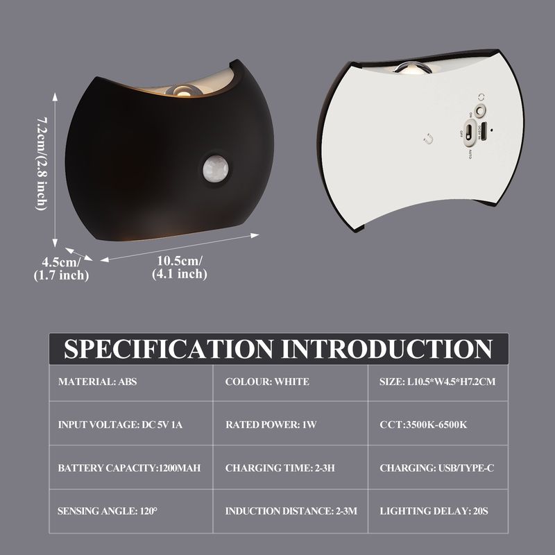 2025 New LED Motion Sensor No Drilling Magnetic Charging Wall Lamp Hotel Bedside Corridor Night Light_voghion.com