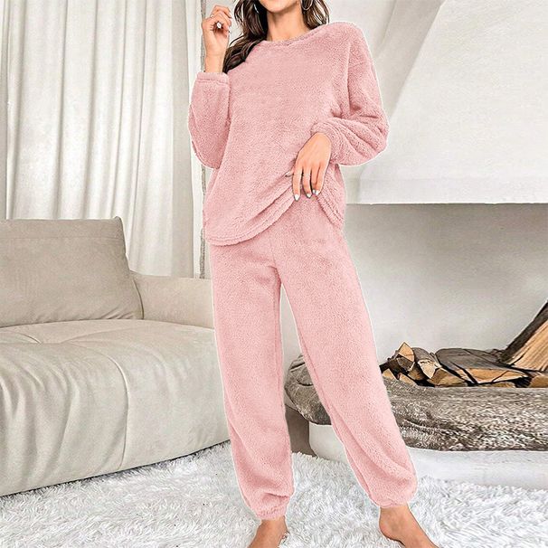 Women's autumn and winter style warm autumn and winter long sleeved trousers suits ladies' home clothes large size plus fat pajamas leisure_voghion.com