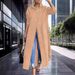 ChicShe 2024 Loose Women's Solid Color Turn-Down Collar Sleeve Pocket Plus Size European And American Style Long Dress_voghion.com