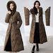 Women’s Oversized Long Hooded Puffer Coat – Knee-Length Winter Jacket In Black/Khaki/Brown/Apricot/Army Brown (L-XXXXL)_voghion.com