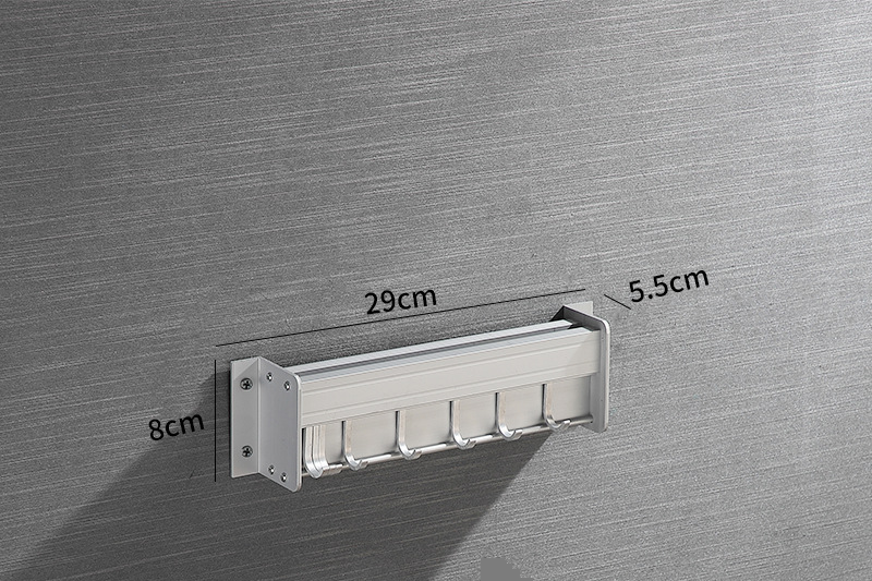 Home Garden Punch Free Space Aluminum Kitchen Pendant Multifunctional Rack Wall Mounted Black Knife Rack Storage Rack Kitchen Utensil Rack_voghion.com