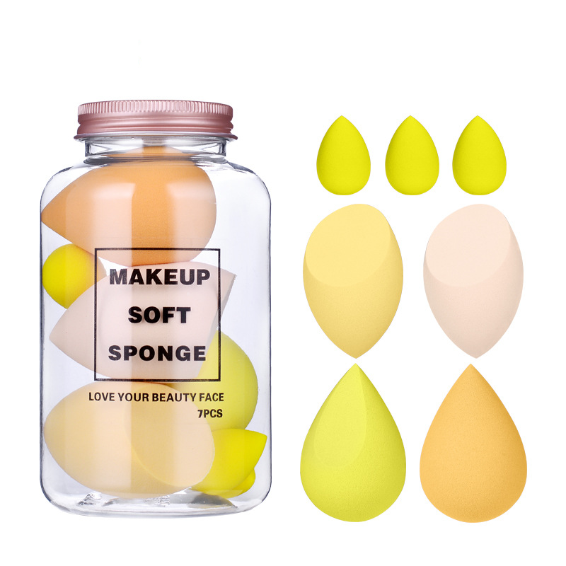 Cotton Pads Drift Bottle 7 Pack Beauty Egg Set Super Soft Non Powder Makeup Puff Water Drop Gourd Non Latex Makeup_voghion.com