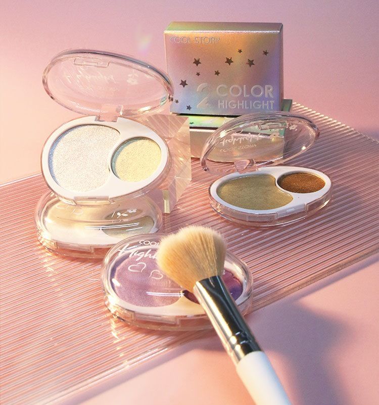 Mashed Potato High-gloss Powder Compact, Sparkling Eyeshadow, Body, Face And Eye Contouring, Brightening And Three-dimensional_voghion.com