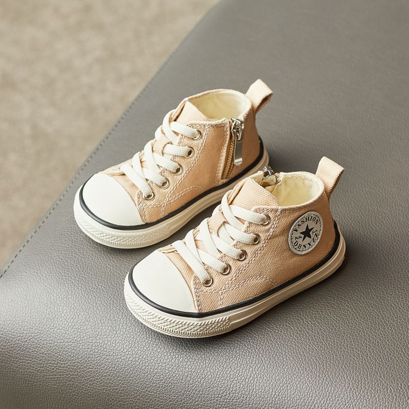 Baby Canvas Shoes Spring And Autumn Baby Toddler Soft Bottom Non Slip Years Old Boys Girls High Top Casual_voghion.com
