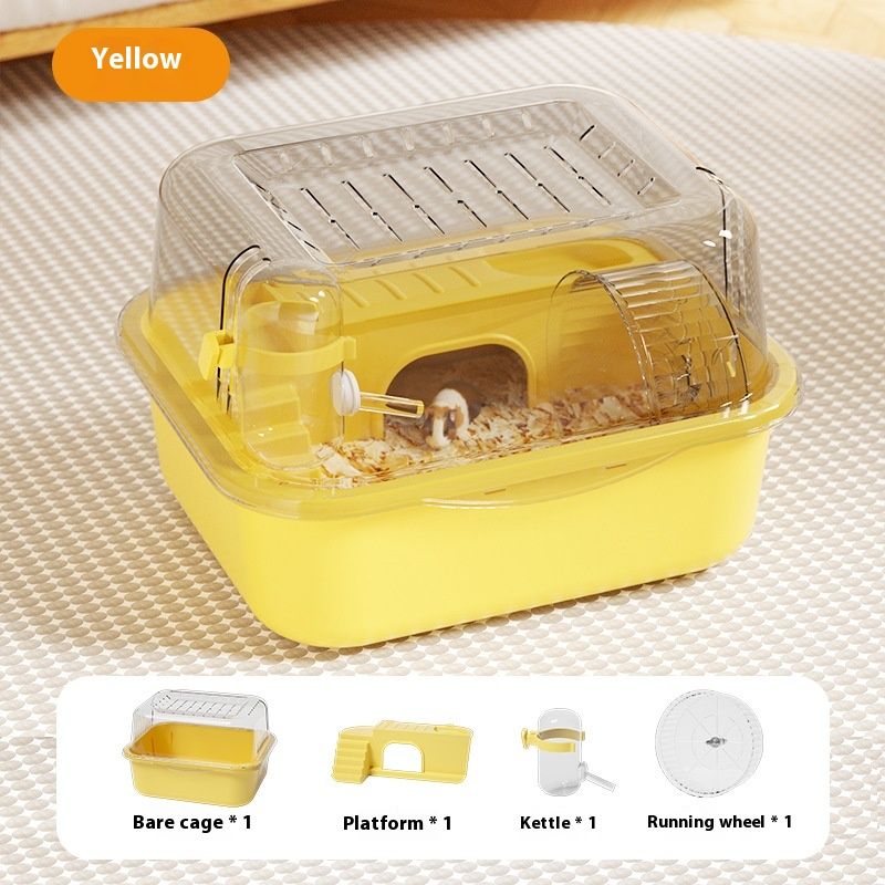 Cage pour hamster Golden Bear, grand espace, en acrylique, livrée avec des accessoires de luxe pour animaux de compagnie._voghion.com