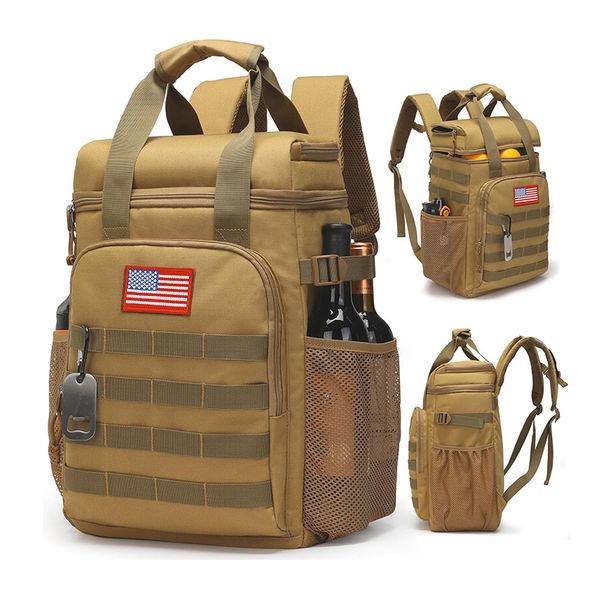 Tactical Insulated Cooler Backpack – Leakproof, Waterproof Lunch Bag For Work, Hiking, Camping & Travel (Black/Brown/Camo/Navy/Gray)_voghion.com