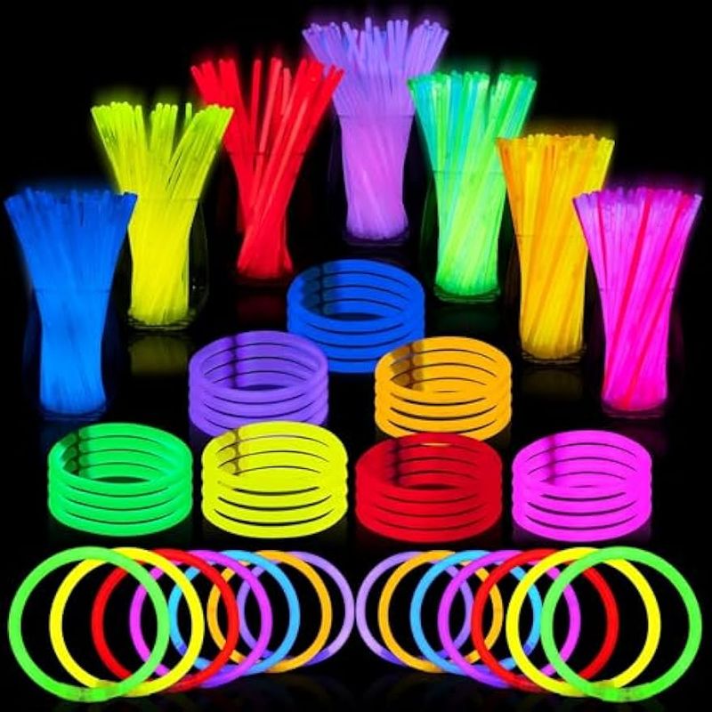 Bastões luminosos de 8", pulseiras e colares, lembrancinhas de festa que brilham no escuro, Páscoa, Natal, Halloween, suprimentos para festas de futebol_voghion.com