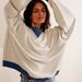 American Lazy Loose Contrasting Hoodie Women's Pullover Threaded Long Sleeved Round Neck Layered Top_voghion.com