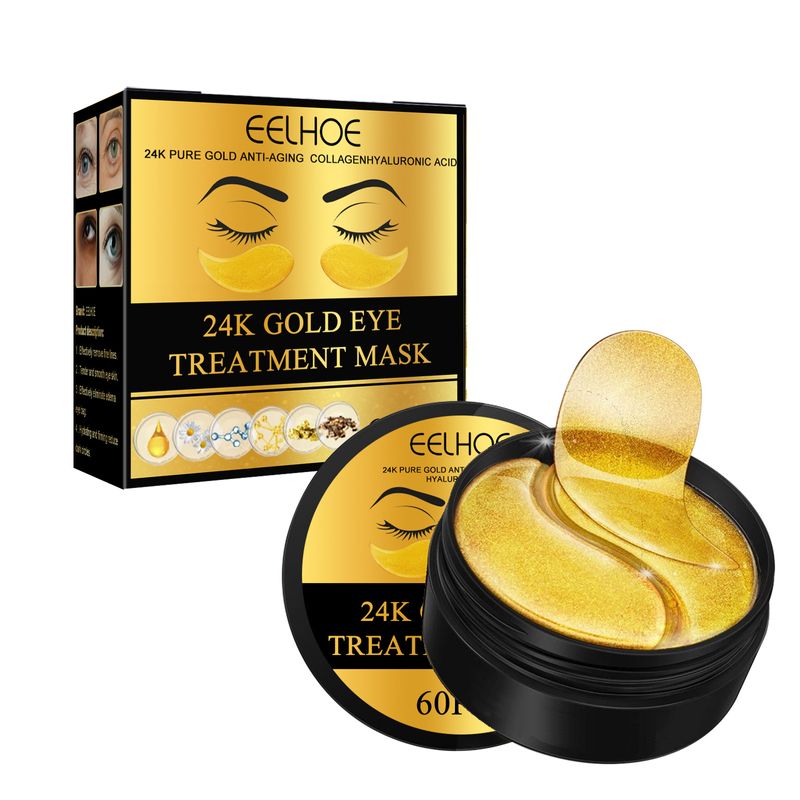 EELHOE Gold Eye Mask, idratante e idratante, lifting e rassodante, attenua le borse sotto gli occhi, linee sottili agli angoli degli occhi, cura degli occhi_voghion.com