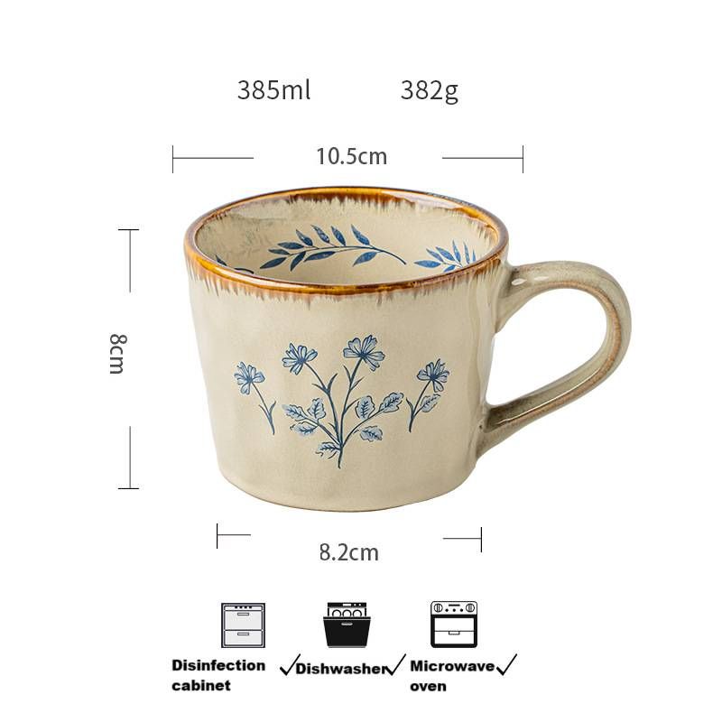 Creative Retro Hand-painted Mug Ceramic Cup Home Coffee Cup_voghion.com