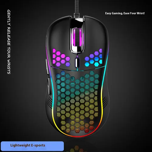 Honeycomb Gaming Mouse – 7200DPI Wired RGB Mouse, 6 Programmable Buttons, Ergonomic Design For PC/Laptop (White/Pink/Black/Blue)_voghion.com