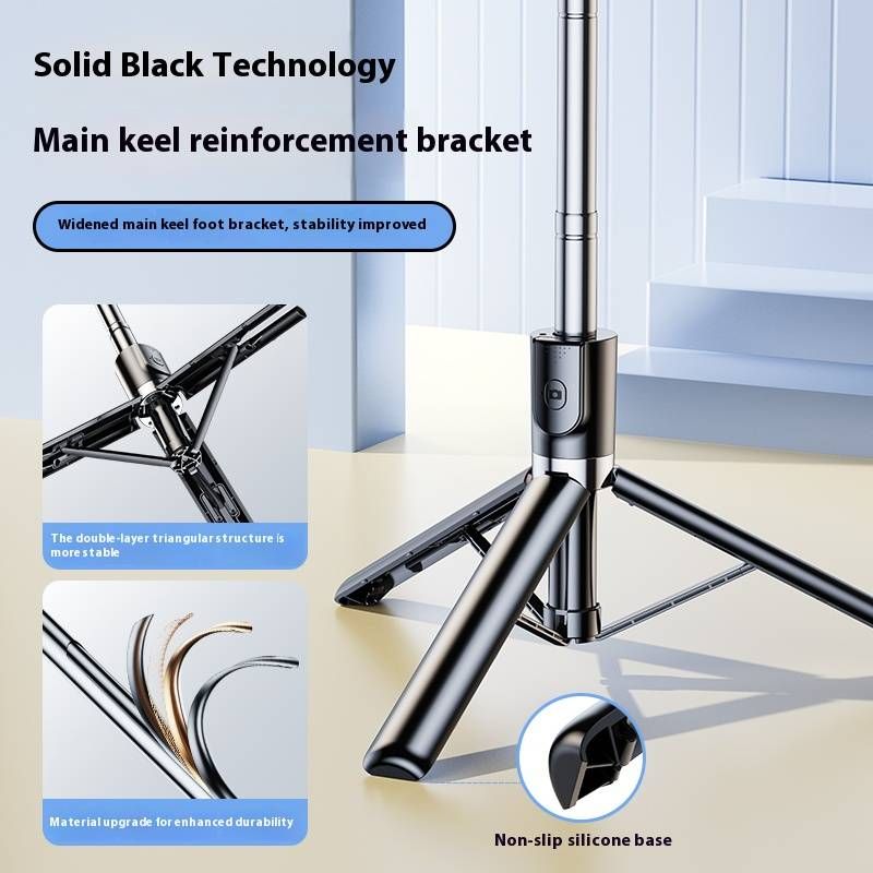 Perche à selfie rotative à 360° avec télécommande Bluetooth et lumière LED – Support de téléphone extensible 1 m/1,7 m pour diffusion en direct, voyages et vlogging._voghion.com