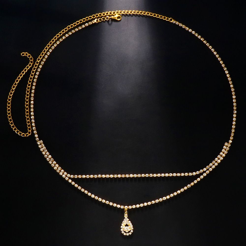 Neue mehrschichtige Liebes-Taillenkette, modisches Wassertropfen-Diamantketten-Zubehör,_voghion.com