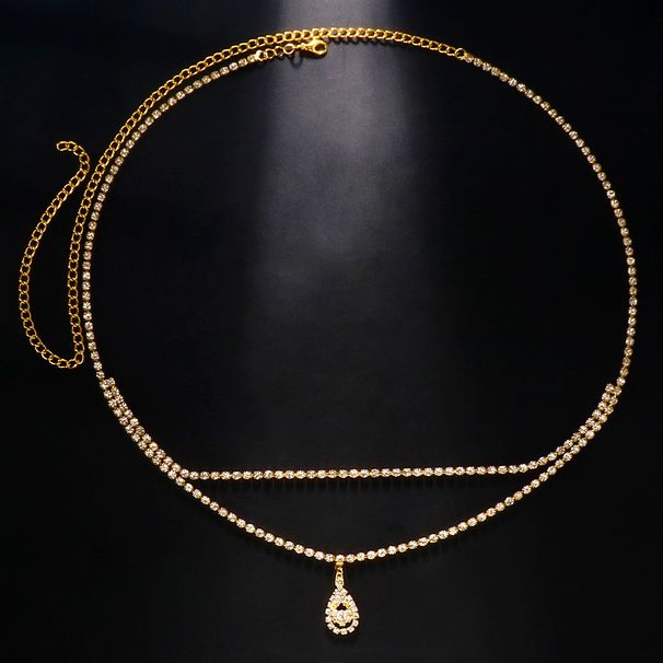 Neue mehrschichtige Liebes-Taillenkette, modisches Wassertropfen-Diamantketten-Zubehör,_voghion.com
