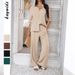 Women's Clothing Holiday Leisure Style Solid Color Two Piece Suit For Women Spring And Summer_voghion.com