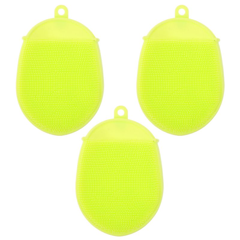 3pcs Silicone Bathing Brushes Skin Massager Cleaning Tools Rubbing Brushes_voghion.com
