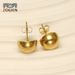 Trendy Edelstahl Design Halbkugel Glatte Ohrringe Für Frauen, Nischen Persönlichkeit Ohrschmuck_voghion.com