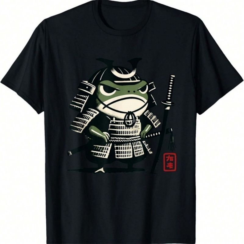 Samurai Frog - Matsumoto Hoji Style T-Shirt._voghion.com