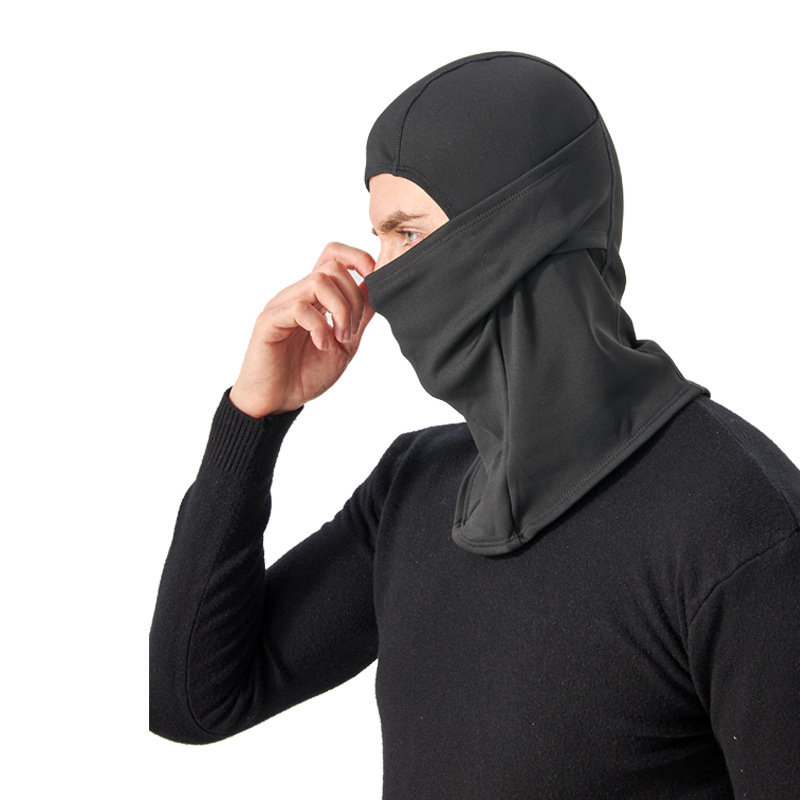 Autumn and winter ski hood warm plus velvet windproof hood face protection outdoor sports motorcycle cold proof thick riding mask_voghion.com
