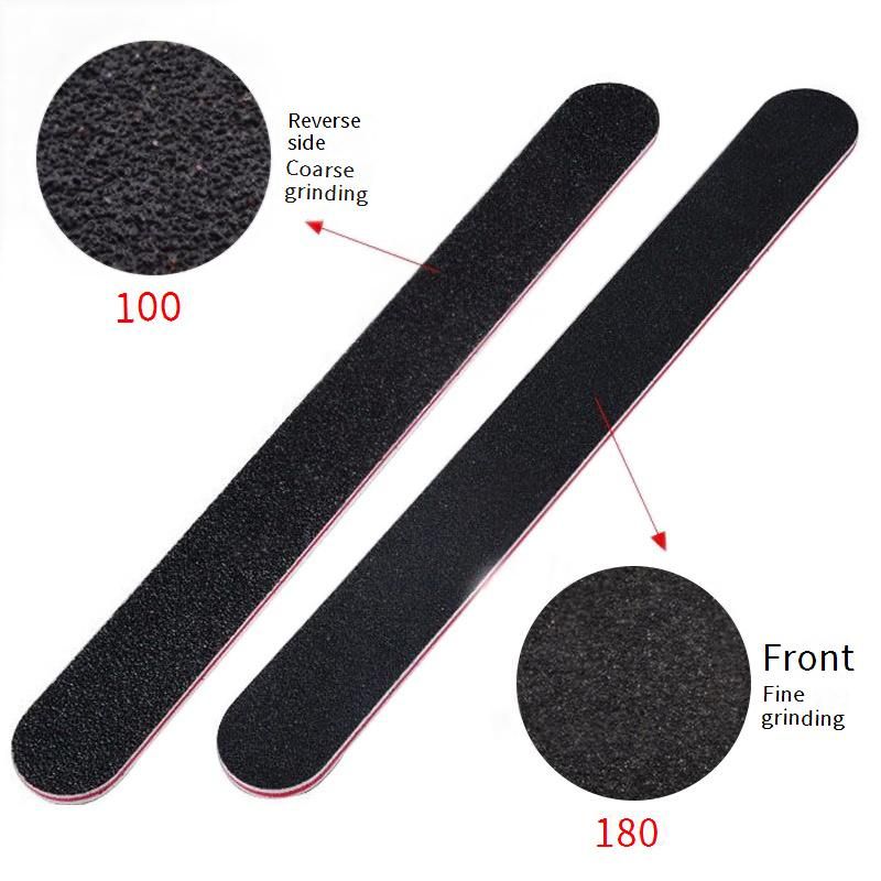 Nail Files & Buffers Double Sided Frosted Shaping Polishing Strips Black Nail Art Nail File Manicure Sandpaper File Strips_voghion.com