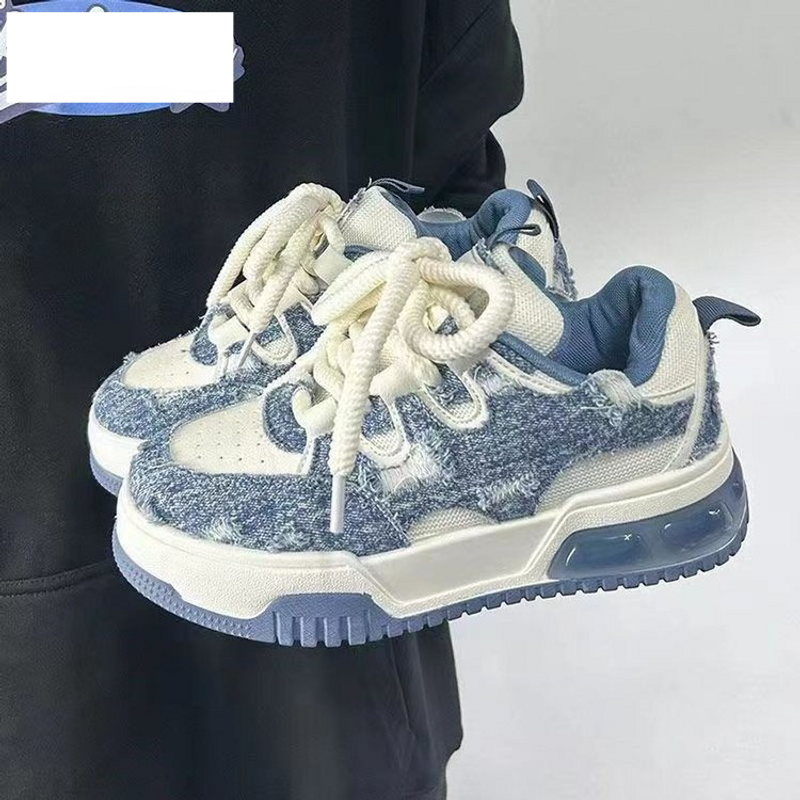 Damskie buty białe buty dla kobiet Ins Trendy All Match Bread Wiosna i jesień Gruba podeszwa Wzrost Wiosna Nowe codzienne trampki_voghion.com