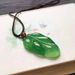 Ice-grade Jasperite Jade-green Leaf Pendant, Green Jasperite Pendant, Jade Necklace, Golden Plumage And Jade Leaves._voghion.com
