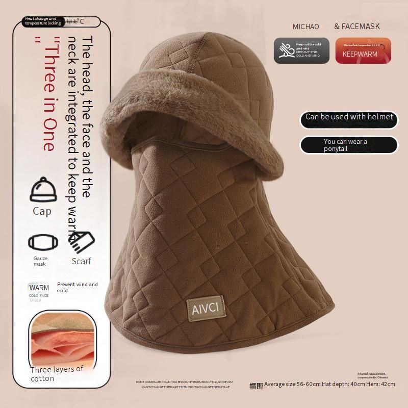 Damen-Fleece-Sturmhaube – Winddichte, wärmende Winter-Fahrradkapuze für Motorrad- und Fahrradfahrer, weiches, flauschiges Futter, helmkompatibel_voghion.com