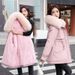 Women's Clothing women's winter mid length cotton celebrity jacket plus veet ing fur collar large size waist and short_voghion.com