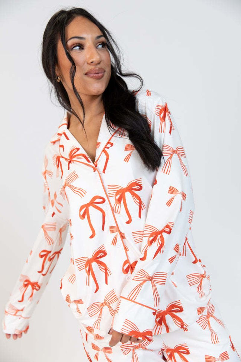 Pijamas femininos com estampa de borboleta, calças de manga comprida, pijamas de duas peças, roupas para casa_voghion.com