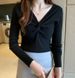 2024 autumn and winter clothing new twist design slim fit wool knitted women's V-neck top with underneath base sweater_voghion.com