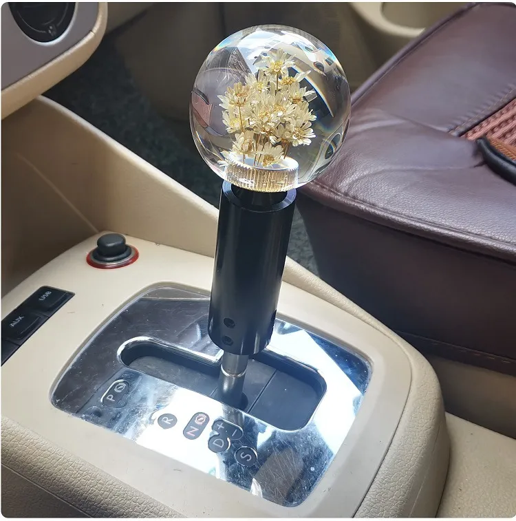 JDM Voiture Cristal Tête de Vitesse Modification Personnalité Universelle Pissenlit Créatif Manuel Levier de Vitesse Automatique_voghion.com