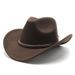 Cappello da cowboy western da uomo in lana con tesa curva, in feltro, per bambini_voghion.com