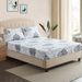 Grijs-witte polyester 3D-geprinte hoeslakenset met bloemenpaisleymotief en elastische randen voor eenpersoonsbedden, queensize bedden en kingsize bedden._voghion.com
