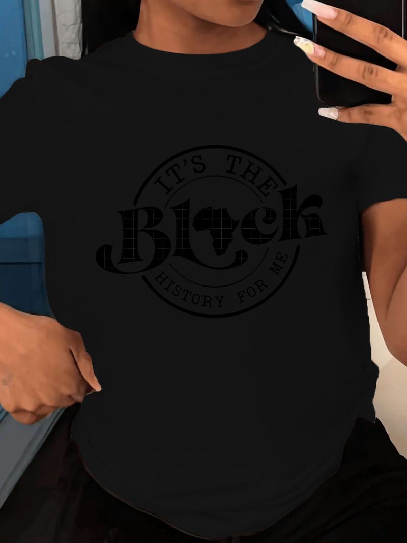 Damen-T-Shirt mit großem Rundhalsausschnitt und großem Aufdruck_voghion.com