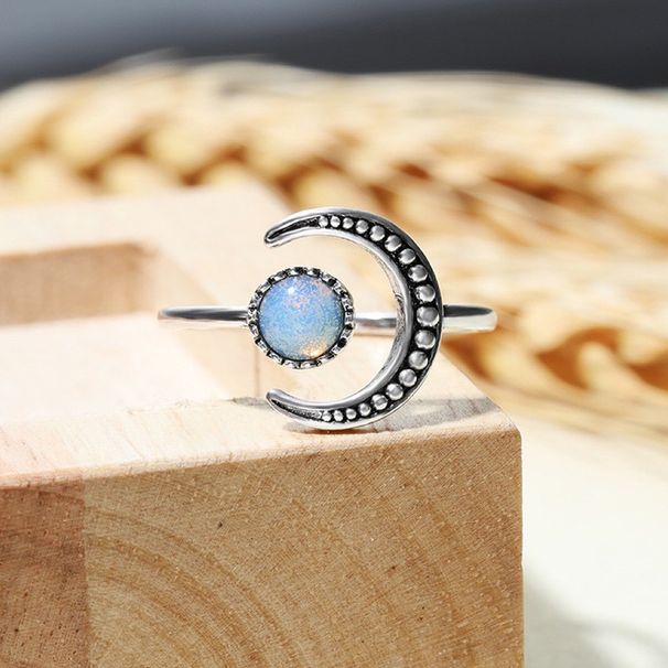 【Same Low Price】Creative Ins Cold Style Trendy Women's Moon Sun Adjustable Moonstone Ring Elegant Jewelry_voghion.com