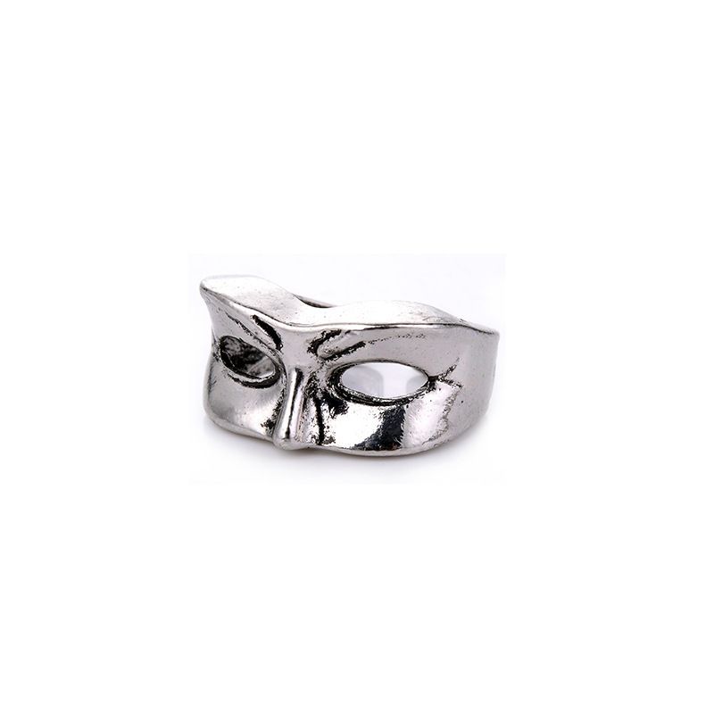 Fashionable versatile creative mask ring, trendy men and women's hip-hop open ring bracelet_voghion.com
