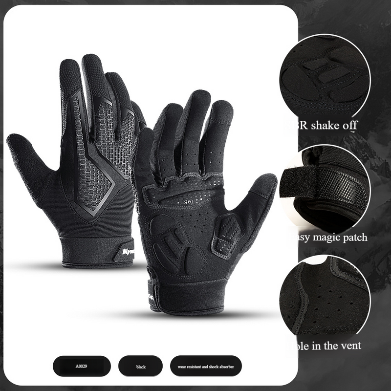 Outdoor sports cycling anti-slip shock absorbing gloves Men's breathable touch screen cycling gloves_voghion.com