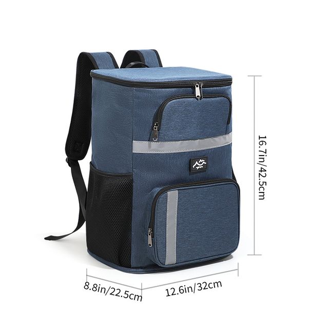 Stilvoller isolierter Rucksack, Thermo-Lunchtasche für Studenten, Picknick im Freien, auslaufsicherer Kühlrucksack mit mehreren Taschen_voghion.com