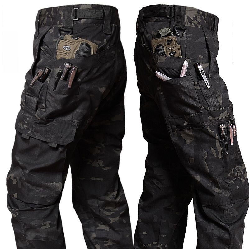 Men's Clothing Outdoor Scarab Overalls Functional Men's Quick Drying Tactical Pants American U.S. Army Black Training Pants_voghion.com